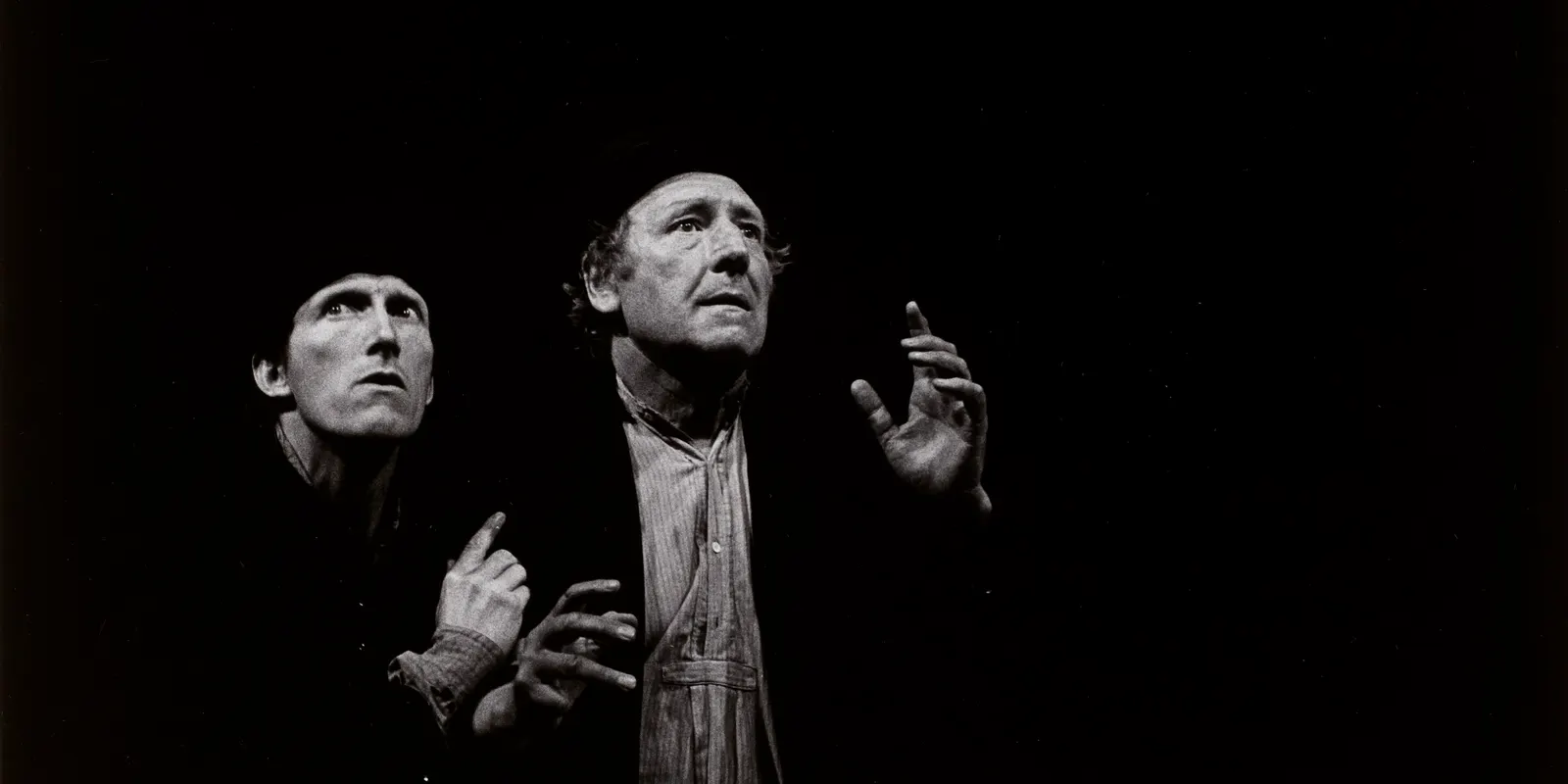 Deux comédiens dans En attendant Godot au Festival d'Avignon en 1978
