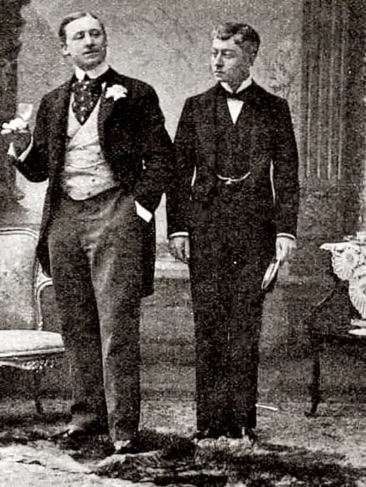 Algernon y Lane, interpretados por Allan Aynesworth y F. Kinsey Peile en la producción de 1895