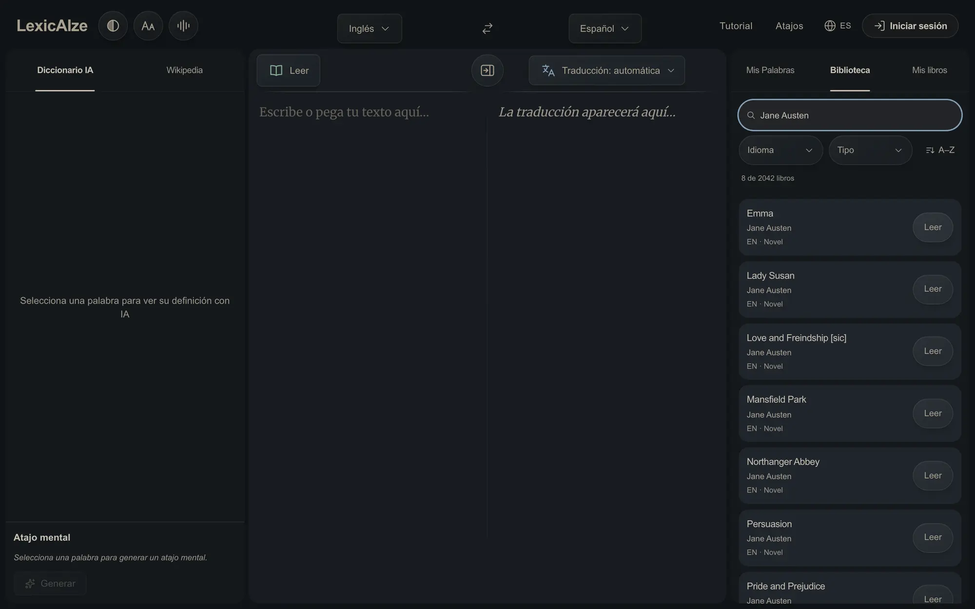 Biblioteca de clásicos de LexicAIze